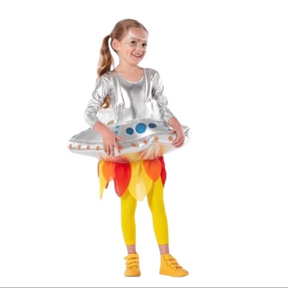 Pottery Barn UFO Space-X kids Costume Light Up NWT Size Small (3T) & 4-6 (Med)